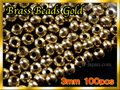 ブラス ビーズ Gold 100個セット Brass Beads 3mm