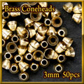 ブラス ビーズ コーンヘッド形状 Gold 50個セット Brass Beads 3mm Coneheads