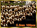 ブラス ビーズ Gold 100個セット Brass Beads 3.5mm
