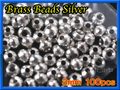 ブラス ビーズ silver 銀色 100個セット Brass Beads 3mm