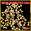 ブラス ビーズ ダブルアイ ダンベル形状　Gold 50個セット Brass Beads 5mm DOUBLE EYES