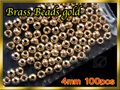 ブラス ビーズ Gold 100個セット Brass Beads 4mm