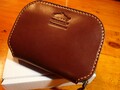 ZANMAI×CURRENT LETHER WORKS  渓流用・刻印入りレザーワレットM（焦げ茶）