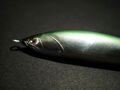 バルサジグ85　シンキング　フックレス8.0g 鏡面アルミ/ライムグリーンWB