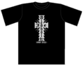 Cross Alcohol Tシャツ 半袖 ブラック＆シルバーラメプリント