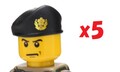 【5セット】陸上自衛隊仕様ベレー帽 JGSDF ＋LEGOのヘッド