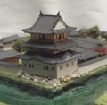 完成品■敦賀城・大谷吉継　 城コレ　ケース付き　サイズ(W113×D92×H113mm) 日本の城　お城のジオラマ模型　プラモデル　城郭模型 お城コレクション　城コレ
