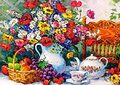 A3 花とフルーツでティータイムのダイヤモンドアート（KIC-T7-23）