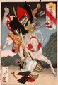 【国内製造】A2サイズ　四角　mei-061 ～相模次郎と平将門が馬上で敵を攻撃する図～ ダイヤモンドアート