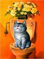 【1-1】トイレに飾ろう！猫トイレ（orange）金運アート