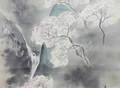 跡見　玉枝（桜花飛鶴図） Atomi Gyokusi　