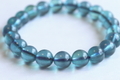 極上超透明！濃いマリンブルー！ブラジル産アクアマリン・ブレスレット9.5mm玉【最高品質・超透明・光沢・激レア】