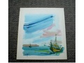 水彩　海の風景画 肉筆色紙　②