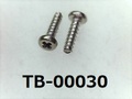 (TB-00030) SUS304 タッピング二種　#00特ナベ［15045］ ＋ 0.8×3 パシペート