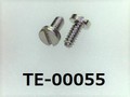 (TE-00055) SUS303 特ヒラ [1705] - M0.9x2 先端テーパー (30°) 脱脂洗浄