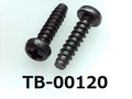(TB-00120) 鉄16A ヤキ タッピング 二種 ナベ + 2.6×10 三価ブラック