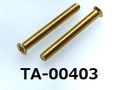 (TA-00403) 真鍮 #0-1 サラ (D=3.0) + M2x17 生地