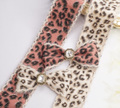 スカラップエッジレオパード柄ファブリックリボン　幅4cm/90cm