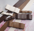 チョコレートカラーフェイクレザーリボン(2サイズ)　90cm