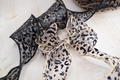 テグス入りレオパード柄オーガンジーリボン　6cｍ/90cm
