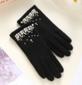マルチサイズパール付きスマホ対応ニットグローブ