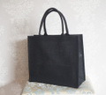 MsRibbon限定ブラックジュートトートバッグ(L)