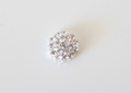 ラインストーンラウンドシルバー花芯パーツ