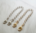 両サイドカニカン付きパール連結ショートチェーン(パール4mm)