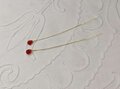 しずくガラス・イヤリング/レッド　約4X3mm  DGR