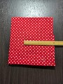 コットン　ブロケード　ポルカドット　レッド（長尺はぎれ）　COPR37