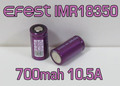 efest Purple IMR 18350 High Drain 10.5A Battery Flat top