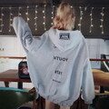 韓国 シンプルロゴ ゆるかわZIPパーカー