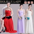 2L 2wayネック シフォンロングドレス