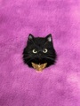 長毛黒猫ちゃんブローチ