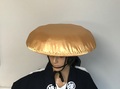 限定1個 ★ゴールドまんじゅう笠★　金色/饅頭笠/饅頭傘/時代劇/三度笠/舞台衣装/人力車/車夫衣裳