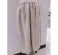 麻ヘリンボン無地パンツ