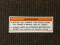 ZUMA50 USDM Caution Label Leg Sield "Warning" for Bws100