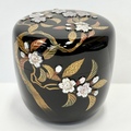 大棗　厚貝入り蒔絵　輪島塗【奥野美峰・作】日本製（Made in Japan）／古物（一点物）