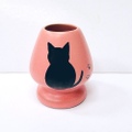 【手描き】猫の茶筅休め〜ピンク〜（茶筅直し／茶筅くせ直し／茶筌立て）【茶筅を長持ちさせるのに必須！】