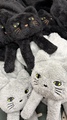 黒猫マフラー　ふわふわ　しっぽ付き【防寒／フェイクファー】