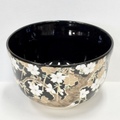 抹茶碗　黒仁清　枝垂桜（夜桜）【宮地英香・作】日本製（Made in Japan）