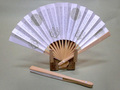 利休百首 白竹 扇子（5寸・6寸）【お稽古】
