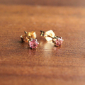 ピアス☆非加熱・天然ピンクトルマリン（3mm）