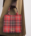 Harrods新作バッグ　タータンチェック柄トートバッグ　赤