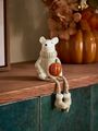 インテリアオブジェ　　ハロウィーンセーターを着たねずみとかぼちゃ