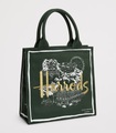 ハロッズ新着バッグ　Harrods ハロッズグリーン　ロゴ刺繍入り　ロンドン物語トートバッグ