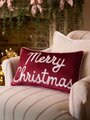 メリークリスマス刺繍クッション　誕生日　引っ越し祝い　記念日　ロンドン直輸入　
