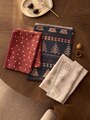 ティタオル３枚セット　スノーフレーク、クリスマスツリー、クリスマススター柄　誕生日　引っ越し祝い　記念日　ロンドン直輸入
