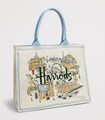 ハロッズ新着バッグ　Harrods ハロッズロゴ刺繍入り　ロンドン物語ショッパーバッグ