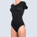 すべすべブラック 半袖 レディース レオタード S-M NAIGAI f2072